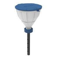 Product Image of Funnel ''Arnold'' with ball-valve and lid, V2.0, S60/61, HDPE white, with lance (220 mm), splash guard and removable sieve, funnel diameter = 200 mm