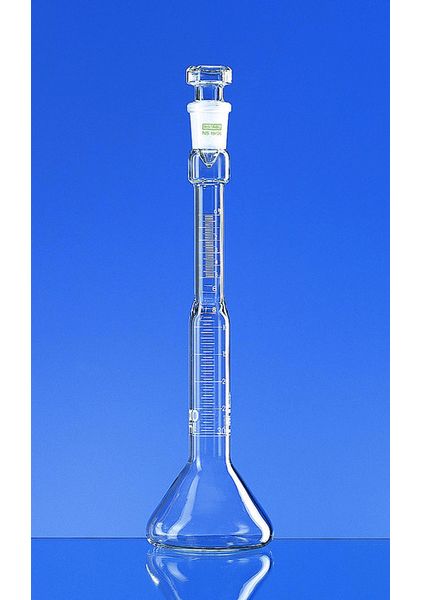 Brand GmbH & Co. KG Messkolben zur Bestimmung des Ölgehalts, SILBERBRAND, Klasse B, 100 ml, Boro 3.3, mit Glasstopfen, NS 19/26