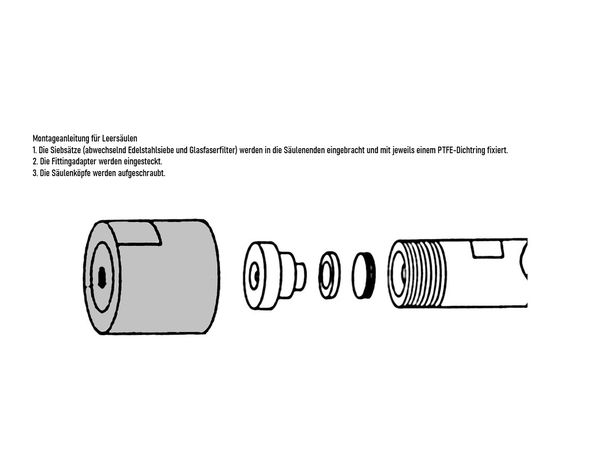 Altmann Analytik Empty Column complete, Total Length x Bed Length x ID (307 x 300 x 8mm)