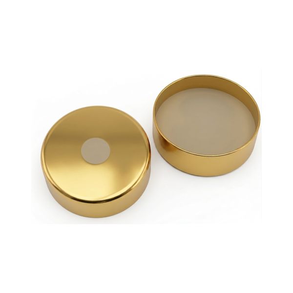 Altmann Analytik 20mm ZeroPeak Verschluss: Magnetische Bördelkappe, gold, 5mm Loch; Silicon natur/PTFE beige, 38° shore A, 3,0mm , 1000 St/Pkg