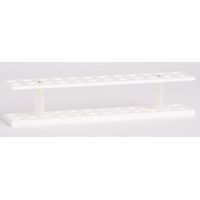 Product Image of Test tube rack for 24 tubes in 2 rows, white PP, (WxDxH) 300x60x88 mm, holes 19mm diam.