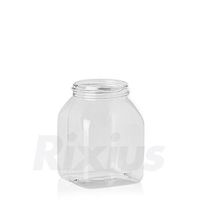 Product Image of Jar, without Screw Cap, PETG, clear, 500 ml, vierrectangular, RD 65, 80 x 80 x 108 mm, 1944 pc/PAK