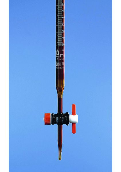 Brand GmbH & Co. KG Burette, SILBERBRAND, B, straight stopcock, 50 : 0.1, ml, Boro 3.3, PTFE key, 2 pc/PAK
