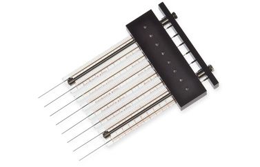 Hamilton 10 μl, Modell 1701 N 8CH Gel Loading 8-Kanal Spritze, 0.4 mm, 25.4 mm, point style 3, max. Druck 1000 psig (68.9 bar), max. Temperatur 115°C 