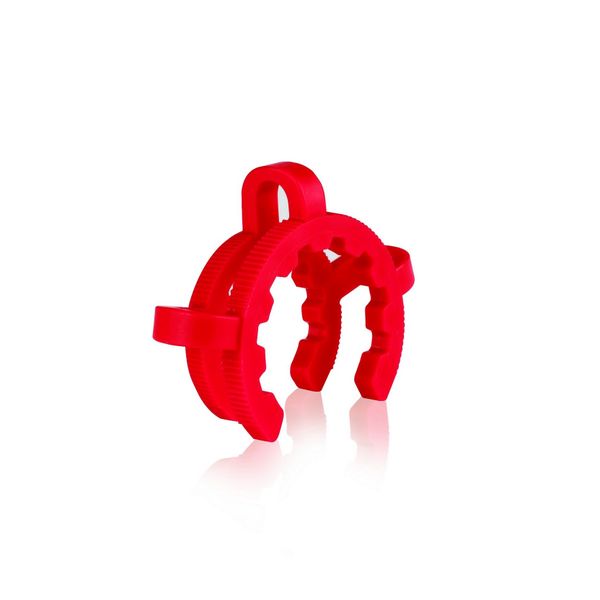 DWK Wheaton Clamps for standard taper, for connections size 29, POM, red, 12 pc/PAK