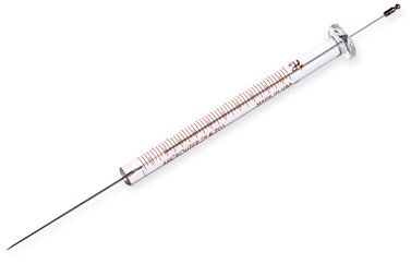 Hamilton 10 μl, Modell 701 N Spritze, 23s Gauge, 43 mm, point style 2, max. Druck 2000 psig (137.9 bar), max. Temperatur 50°C/122°F, mit 