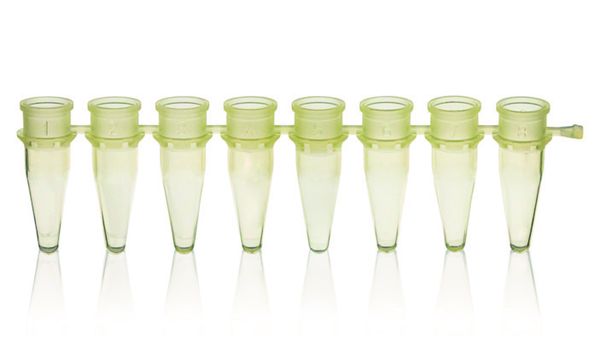 Brand GmbH & Co. KG PCR-Strips, PP, 0,2 ml, 8er, gelb, ohne Deckel, BIO-CERT PCR-Q, 125 St/Pkg
