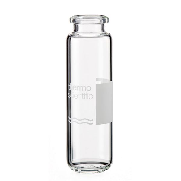 Thermo Fisher Scientific SureSTART 20 ml Headspace Bördel-Fläschchen, Level 2, Klarglas, Schriftfeld, Rundboden, Shimadzu /Agilent, 5000 St/Pkg
