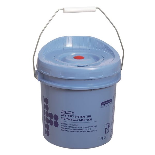 Kimberly-Clark KIMTECH WETTASK roll wipes dispenser - dispenser bucket, Material: plastic HDPE Color: Blue Size: 23,50cm x 22,00cm x 22,00cm Contents: