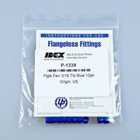 Flangeless Ferrule Ferrule, Tefzel (ETFE), for 3/16'' OD, blue, 10 pc/PAK