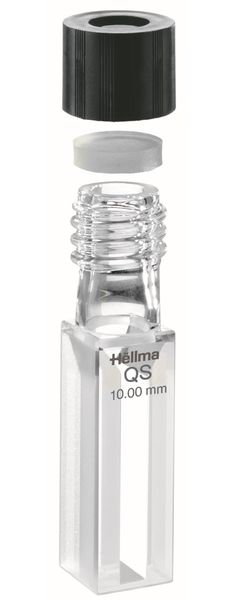 Hellma Macro Cell, Type 117-QS, HP Quartz Glass, WL 200-2500 nm, Pathlength 10 mm, GL 14 screw cap and PTFE seal, 3,500 μl