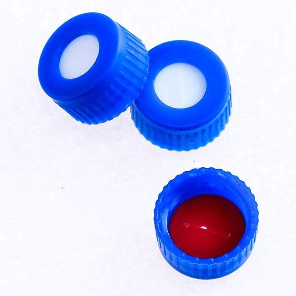 PerkinElmer Kappen, Schraubverschluss, Polypropylen, 9 mm, mit PTFE/Silicon-Septa vorgeschlitzt, 100 St/Pkg