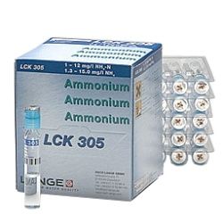 Hach Lange Ammonium LCK cuvette test, 25/PAK, MR 1.0 - 12 mg/l NH4-N, 1.3 - 15 mg/l NH4