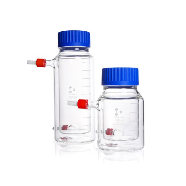 Duran Group Wide neck bottle, clear glass, GLS 80, 500 ml, double w., PP screw cap