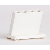 Product Image of Gestell für 4 Ösenhalter schräg, nach Kolle, Grundplatte 100 x 70 mm, Bohrungen 7,7 mm Dm., PVC, 