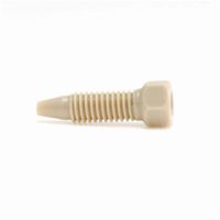 Product Image of Tubing Connector Fittings, High Pressure, One Piece, long, 1/16'', PEEK, Natural, Small Hex Head and 10-32 Screw Threads. Wrench Tighten, 5 pc/PAK