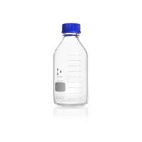 Product Image of Laboratory bottle/DURAN 1000 ml w.grad. grad., screw cap+pouring ring PP(blue), 10 pc/PAK