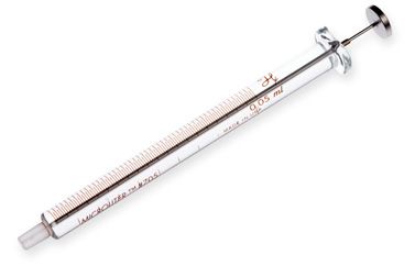 Hamilton 50 μl, Modell 705 LT Spritze, ohne Nadel, max. Druck 2000 psig (137.9 bar), max. Temperatur 115°C / 239°F, mit Kalibrierzertifikat