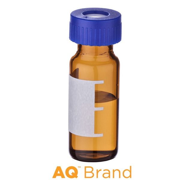 Microsolv EPP Vial amber, 2 ml, Screw Cap blue with Sil/PTFE Septa, Write-on Patch, pre-assembled, 100 pc/PAK