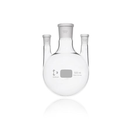 Duran Group Dreihals-Rundkolben, Glas, Mitte NS 29/32, Seiten NS 14/23, 500 ml