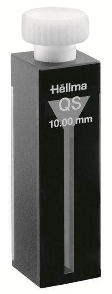 Hellma Mikro-Küvette, Typ 115B-QS Fenstern, HP Quarzglas, Seitenwände und Boden, Schwarzglas, WL 200-2500 nm, Schichtdicke 10 mm, PTFE-Stopfen, 400 μl