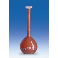 Product Image of Volumetric flask opaque, PMP, class A, with stopper NS 19/26, PP, 500 ml, 2 pc/PAK