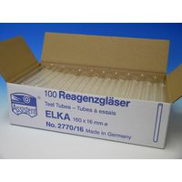 Product Image of Reagenzgläser/Elka AR/Soda-Glas 160x16mm starkwandig 1mm glatter Rand, 100 St/Pkg, alte Nummer: HE2775/16