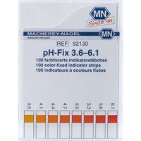 Product Image of pH-Fix 3.6-6.1 indicator sticks measuring range: pH 3.6-4.1-4.4-4.7- 5.0-5.3-5.6-6.1 pack of 100 sticks 6 x 85 mm Special conditions for medical devices apply.