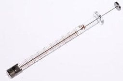 Hamilton 10 μl, Modell 1701 RN Spritze, ohne Nadel, max. Druck 1000 psig (68.9 bar), max. Temperatur 115°C / 239°F