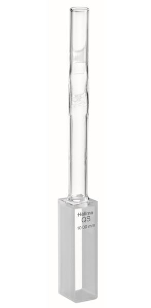 Hellma Küvette mit Stutzen 220-QS, Quarzglas High Performance, 10 mm Schichtdicke