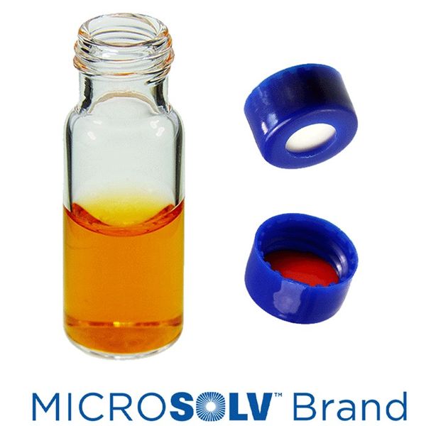Microsolv EPP Vial, clear, 2 ml, Screw Cap blue with fitted Sil/PTFE Septa, deactivated, 100 pc/PAK