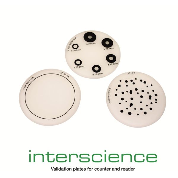 Interscience Validierungsplatten für Zähler und Lesegerät Scan 500, 1200, 3000Ai und 5000 Ai, 3 St/Pkg