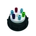 A.I.T. France Smart waste cap S60 with 1 charcoal cartridge filter emplacement + 6 entries (1/8'' or 1/16'')