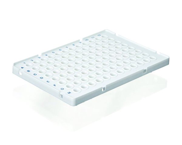Brand GmbH & Co. KG PCR plate 96-well, PP, half frame, raised, low profile, 0.15 ml, white, BIO-CERT PCR-Q, 50 pcs/pkg