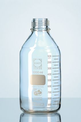 Duran Group DURAN GL 45 Laborglasflasche, Premium, ohne Schraubverschluss, Ausgießring (TpCh260), 100 ml, 10 St/Pkg, Temperaturwechselbeständigkeit 