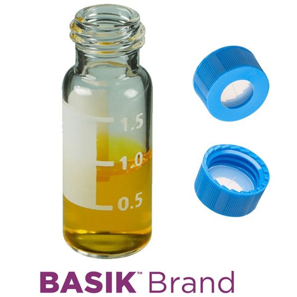 Microsolv EPP Vial, PP clear, 2 ml, Screw Cap blue with AQR Sil/PTFE Septa slit, Project Triage, Write-on Patch, 100 pc/PAK