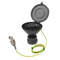 Product Image of SymLine MARCO lid funnel, S70/71, PE-HD electrically conductive, with removable strainer and grounding cable, funnel 157mm OD