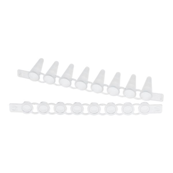 Eppendorf PCR-Strips, PP, 0,1 ml, 10x12 Strips, mit Deckel-Strips (flach)
