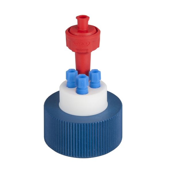 SCAT SafetyCap III, GL38, 3x PFA-fitting 1.6/2.3/3.2 mm OD + air valve