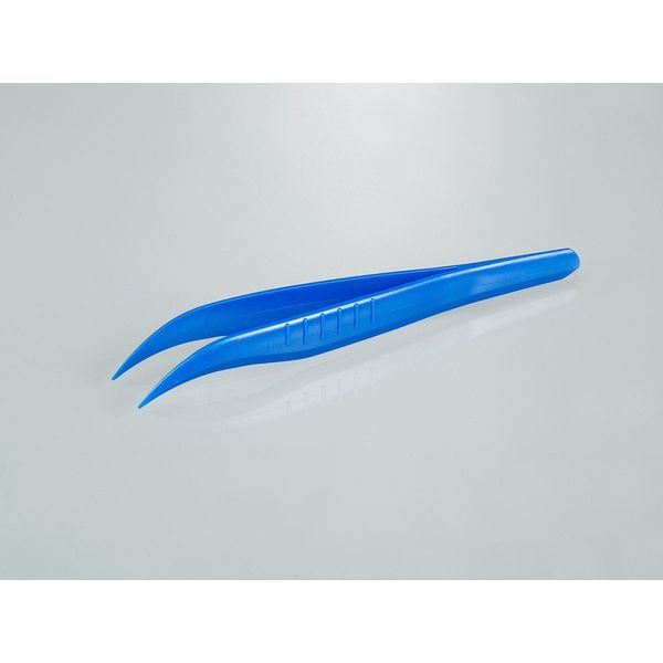Bürkle Einmalpinzette, spitz/abgewinkelt, 130 mm, blau, PS, steril, 100 St/Pkg