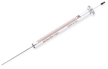 Hamilton 5 μl, Modell 75 N Agilent Spritze, 23s Gauge, 43 mm, point style AS, max. Druck 2000 psig (137.9 bar), max. Temperatur 50°C/122°F, mit 