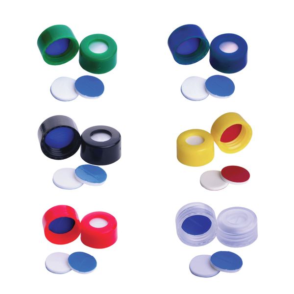 DWK Wheaton 9 mm Schnappverschluss, rot, mit PTFE/Silikon-Septum, EVA, 100 St/Pkg