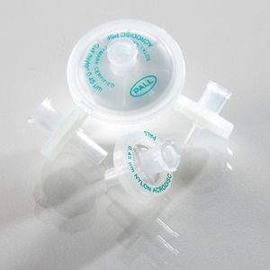 Pall Corporation Spritzenvorsatzfilter Acrodisc PSF, Nylon, 25 mm, 0.45 μm, mit GFX-Vorfilter, Luer-Lock innen/Luer-Slip außen, 50 St/Pkg