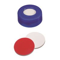Product Image of ND11 PE Snap Ring Seal: Snap Ring Cap blue + centre hole, Silicone white/PTFE red, UltraClean, hard cap, 1000/pac