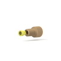 Product Image of Flangeless Fitting Short, Natural, PEEK, 1/4-28 Flat-Bottom, for 1/8'' OD Natural, 10 pc/PAK