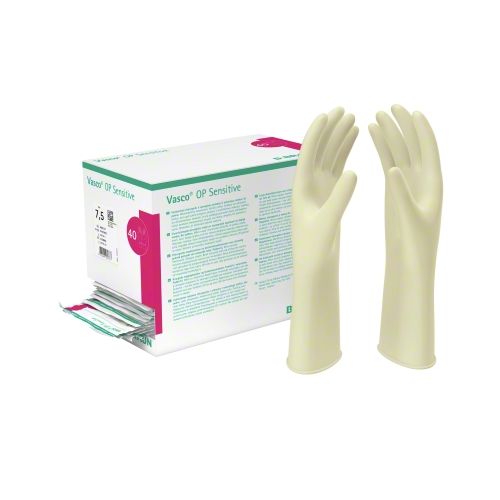 Braun Petzold Latex Handschuhe Vasco OP Sensitive, puderfrei, steril, Gr 6, 4 x 10 St/Pkg