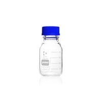Product Image of DURAN® GL 45 Laboratory glass bottle protect, plastic coated (PU), with screw cap and pouring ring (PP), 250 ml, 10 pc/PAK