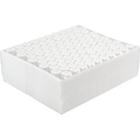 Product Image of 20mL Gewindeflasche ND24, 27,5x57mm klar, flacher Boden (702021), verschraubt mit 702058: ND24 PP Schraubkappe (bonded), weiß, Loch Silikon weiß/PTFE beige, 45° shore A, 3,2 mm, 100 St/Pkg