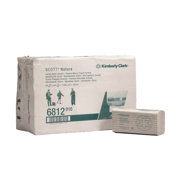 Kimberly-Clark SCOTT Natura Handtücher, weiß C-Falzung 2-lagig 25x50 cm 20x84 Tücher