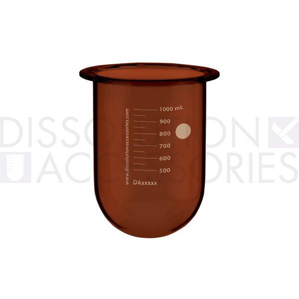 Dissolution Accessories Gefäß, Boro 3.3, braun, 1000 ml, vergrößerter oberer Flansch, Pharmatest
